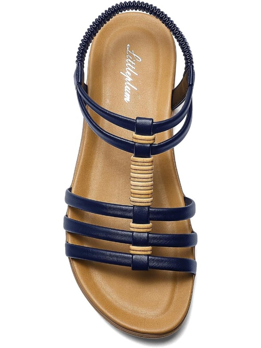 Women Urban Dark Blue Comfy Elastic Handmade Braided Gladiator Flat Sandal Shoes